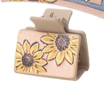 Wholesale  Western Style Sunflower Cactus Leather Hairpin Combination suit Shark Clip